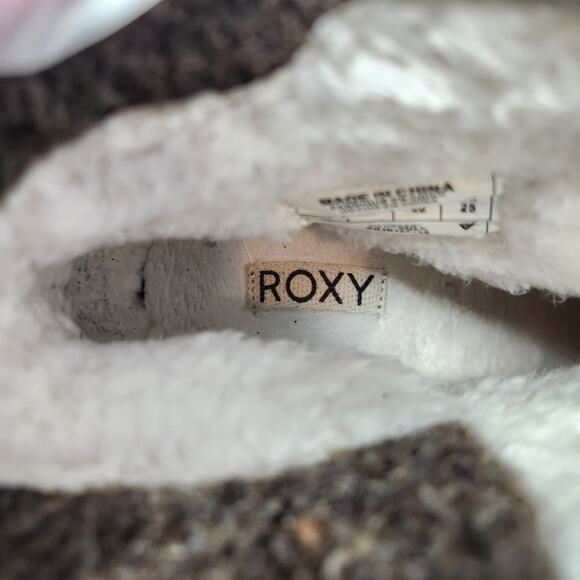 Roxy Dakota Faux Fur Comfort Knit Leather Ankle Boots Dark Gray Size 8 - Picture 10 of 10